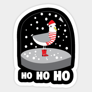 cute seagull snowglobe christmas Sticker